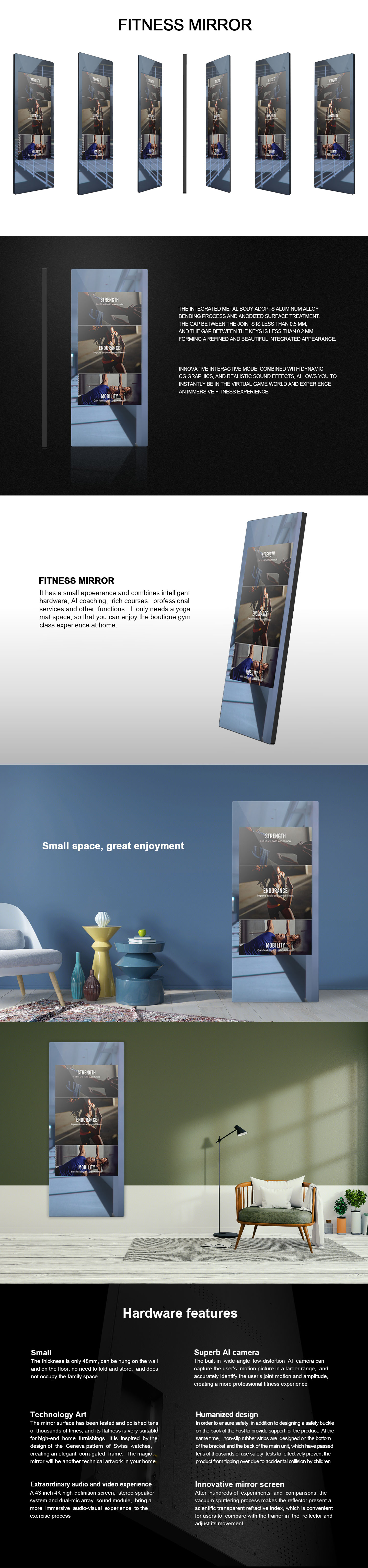 Fitness Mirror Display|Fitness Mirror China