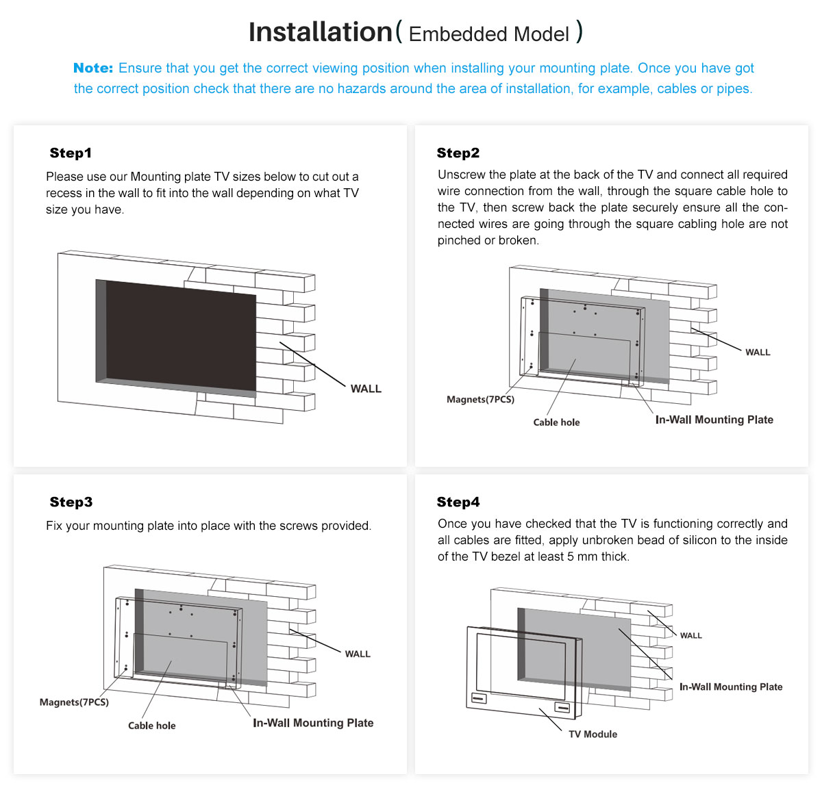 waterproof TV  installation